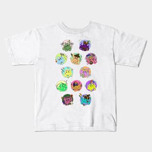 Cartoon Octopus Dungeons and Dragons Class Pattern Kids T-Shirt